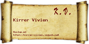 Kirrer Vivien névjegykártya
